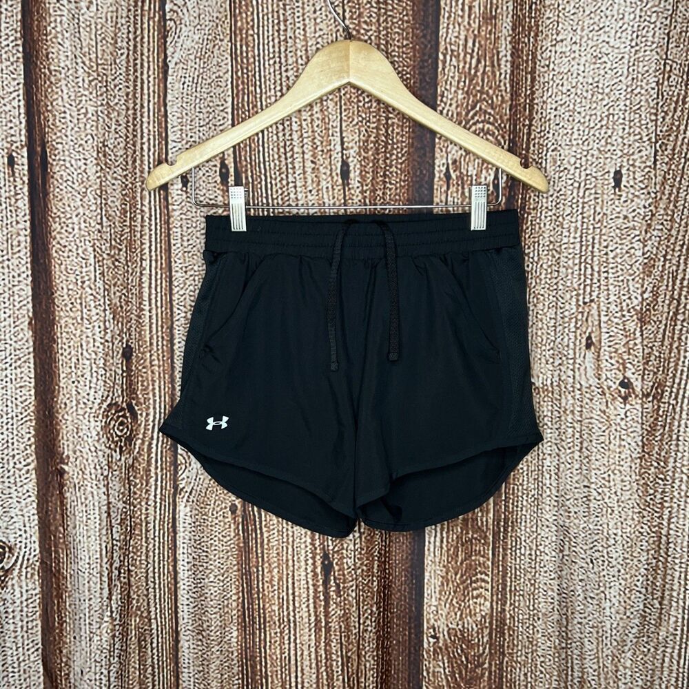Under Armour Women's Black Heat Gear Loose Fit Athletic Running Shorts Size XS